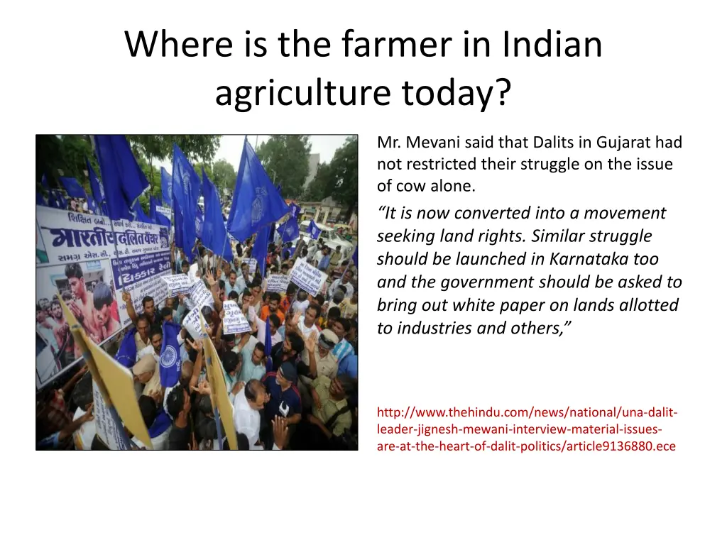 where is the farmer in indian agriculture today 1