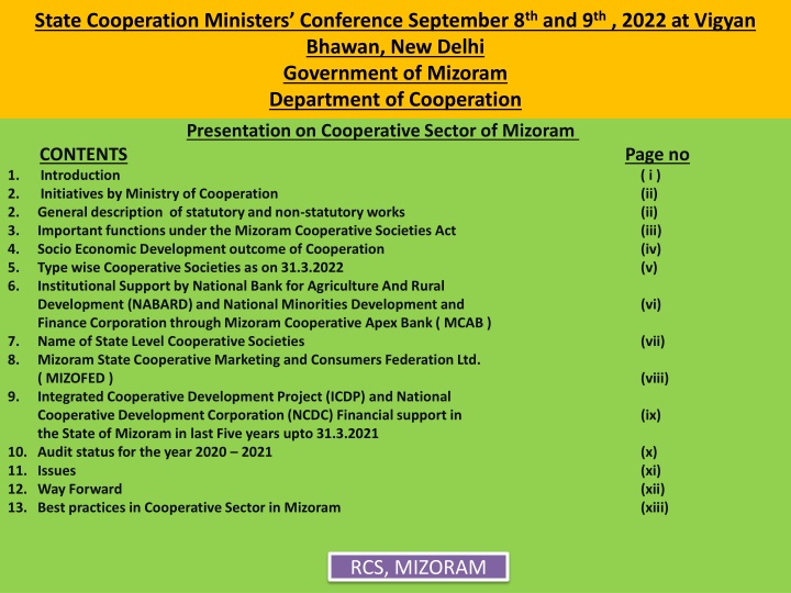 state cooperation ministers conference september