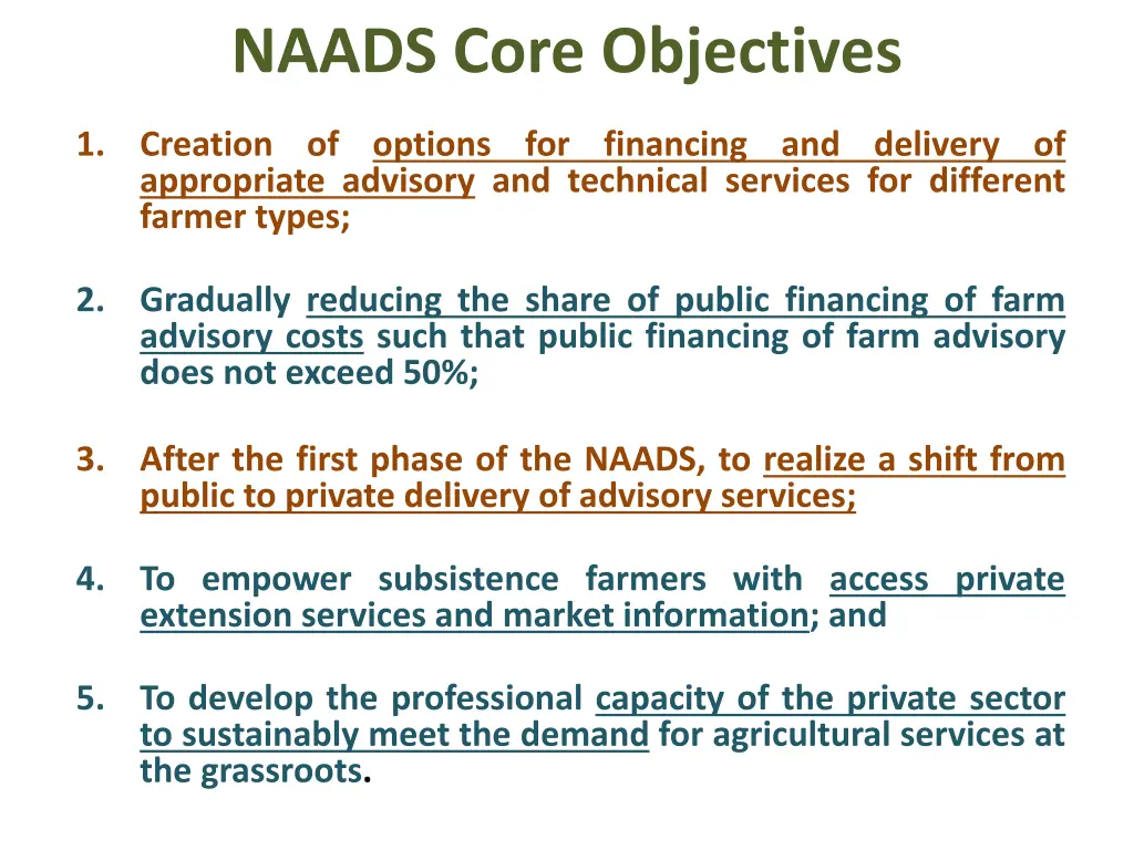 naads core objectives