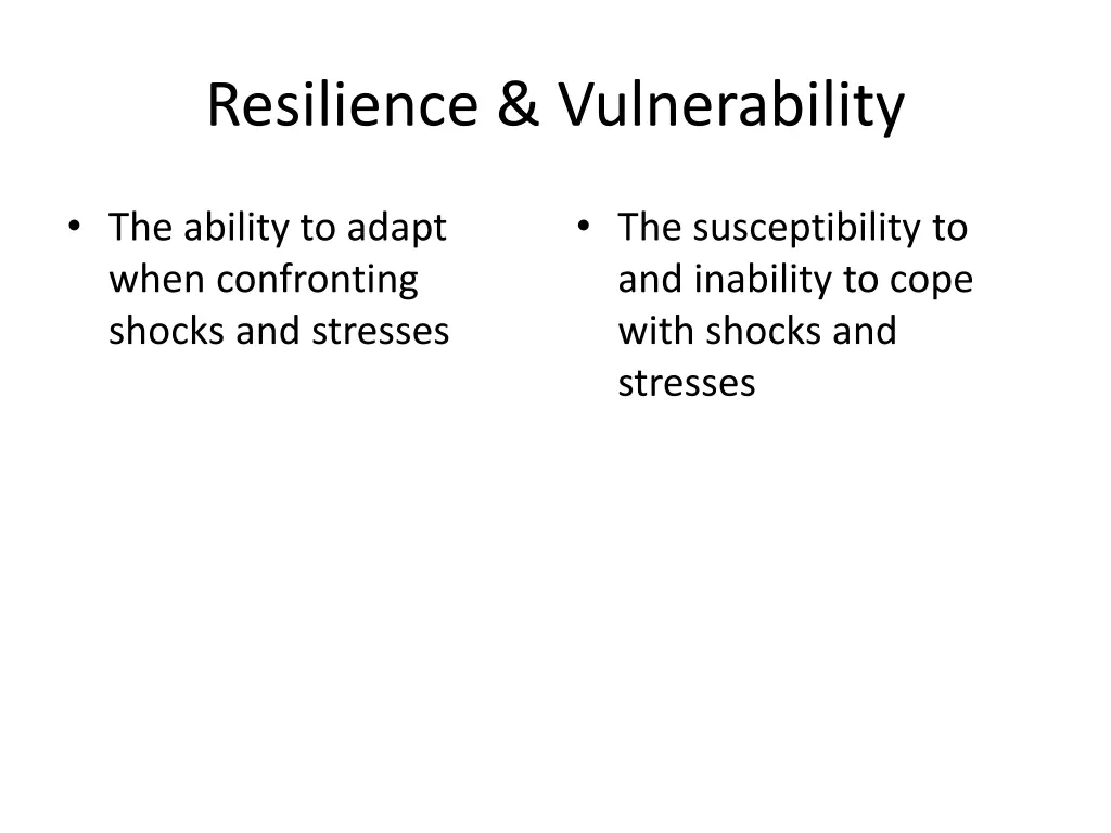 resilience vulnerability