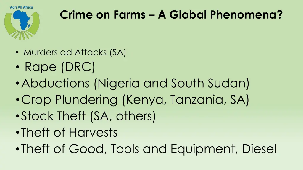 crime on farms a global phenomena