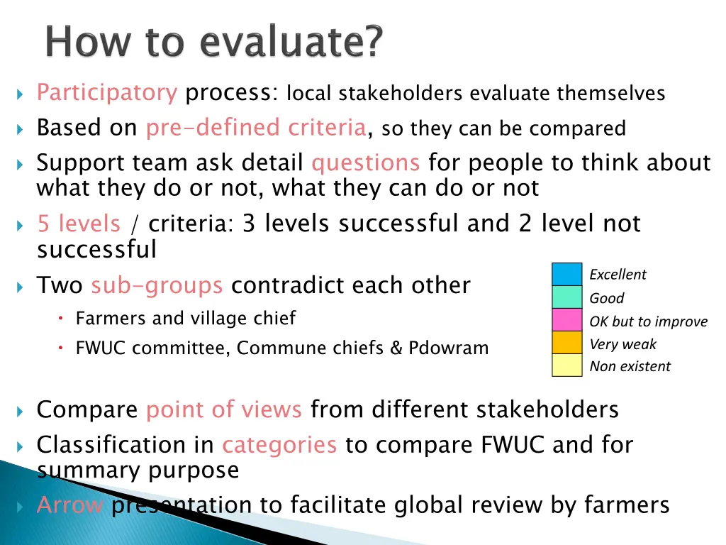 participatory process local stakeholders evaluate