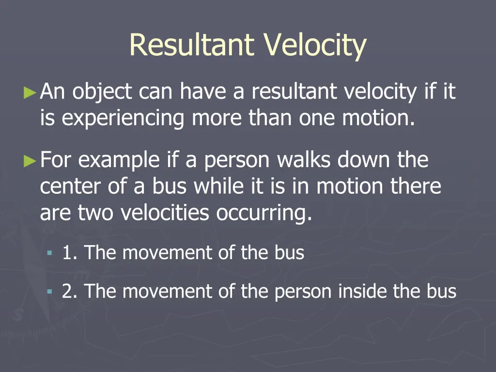 resultant velocity