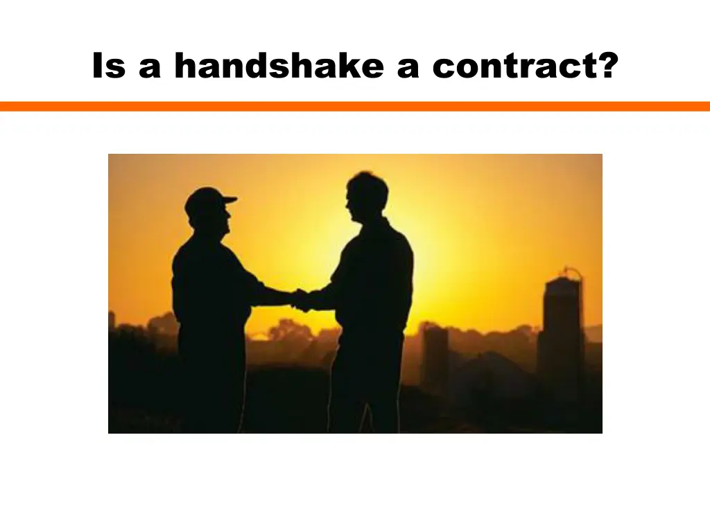 is a handshake a contract