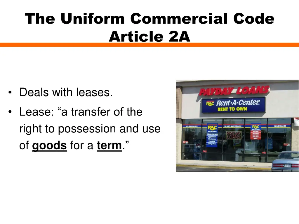 the uniform commercial code article 2a