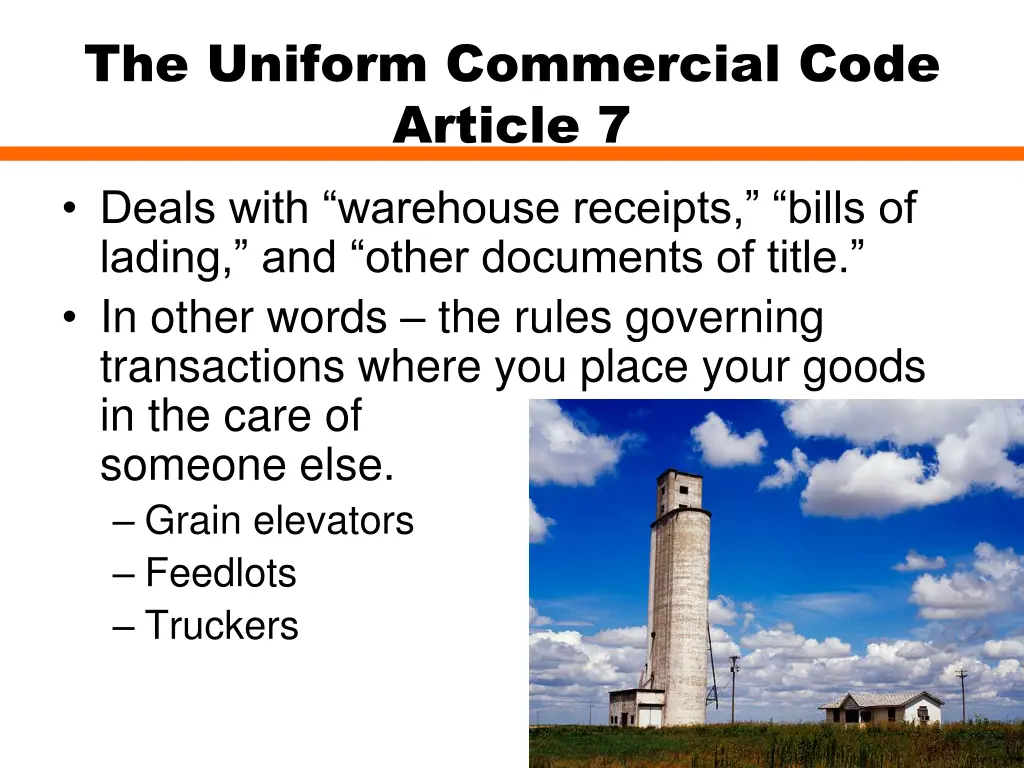 the uniform commercial code article 7