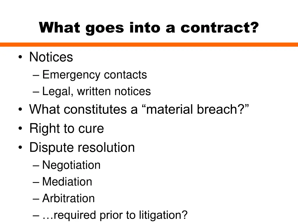 what goes into a contract 3