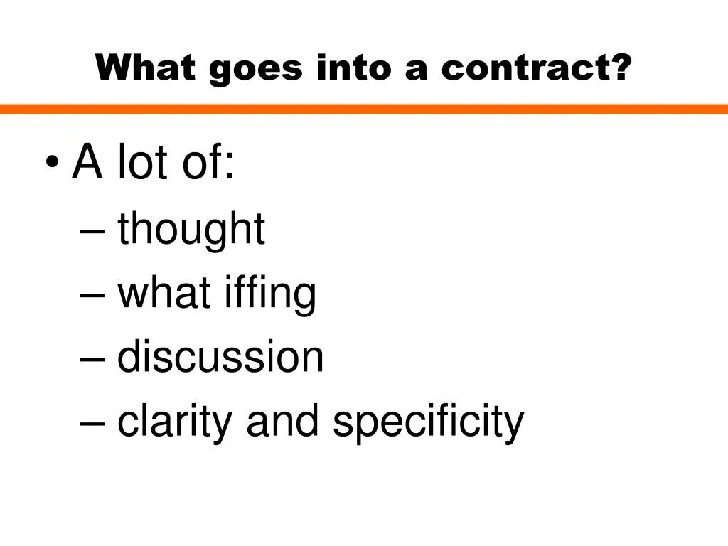 what goes into a contract