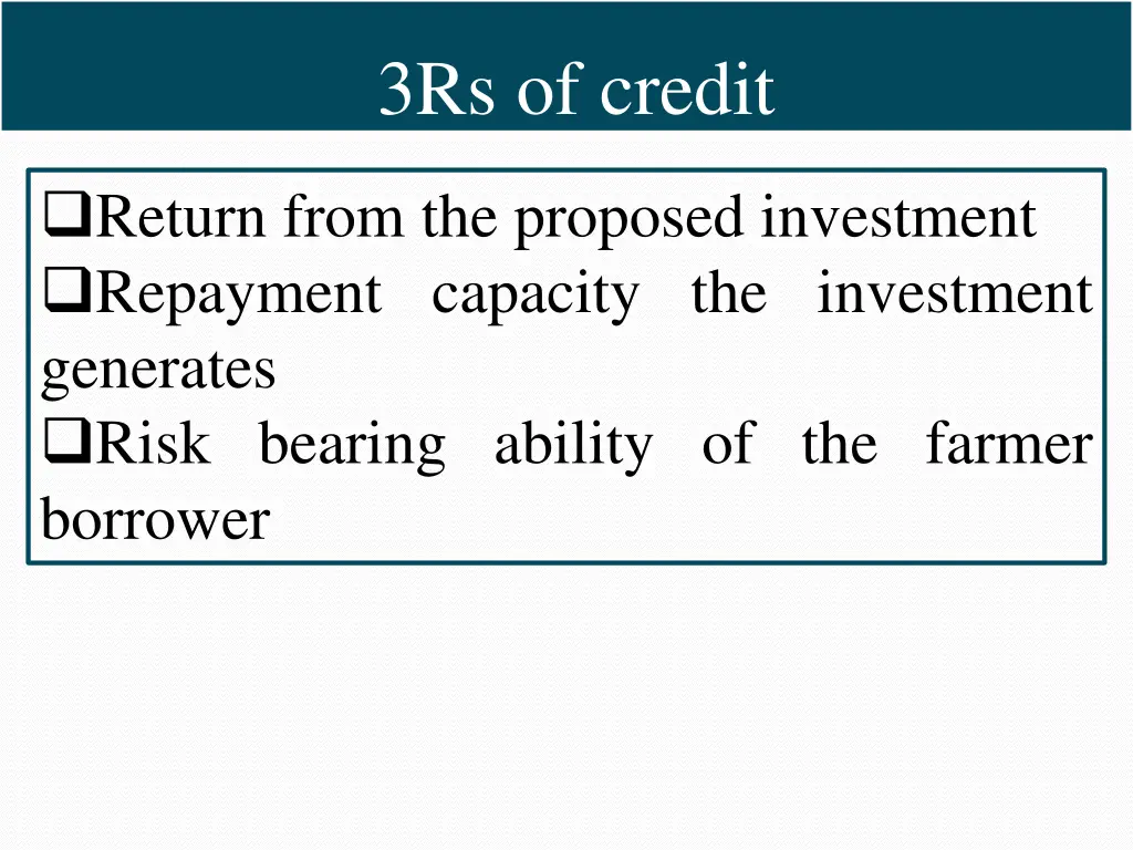 3rs of credit