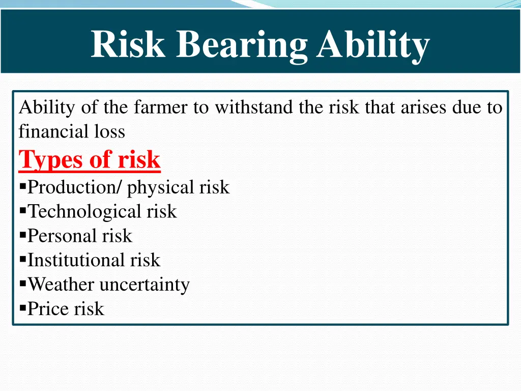 risk bearing ability