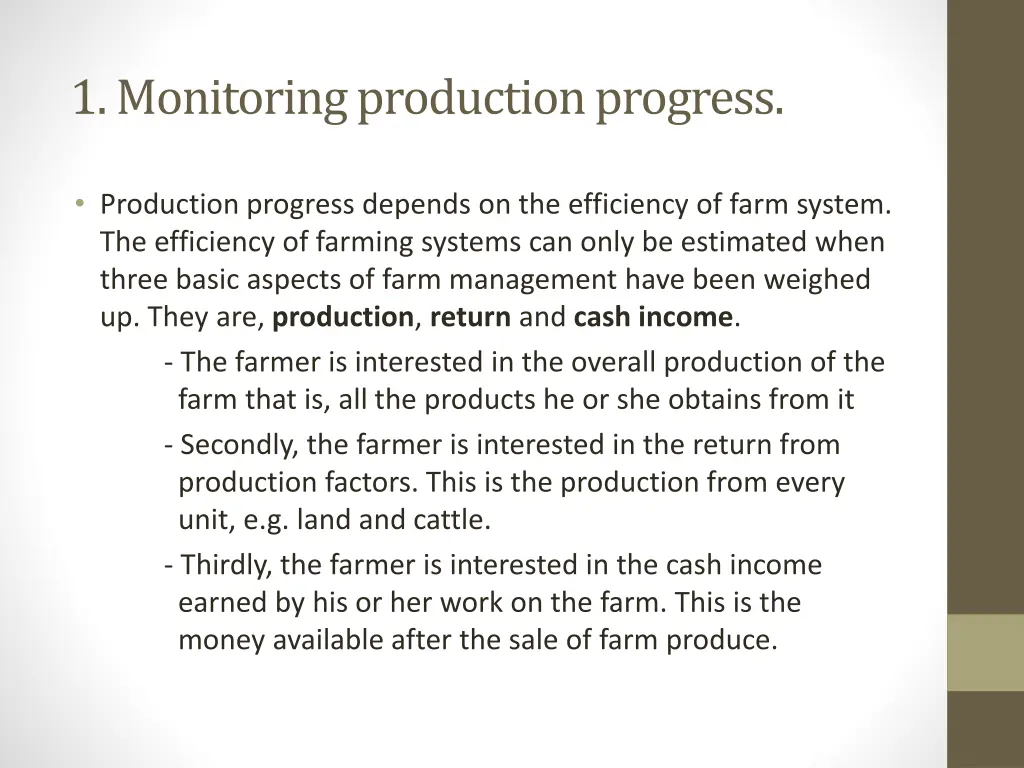 1 monitoring production progress