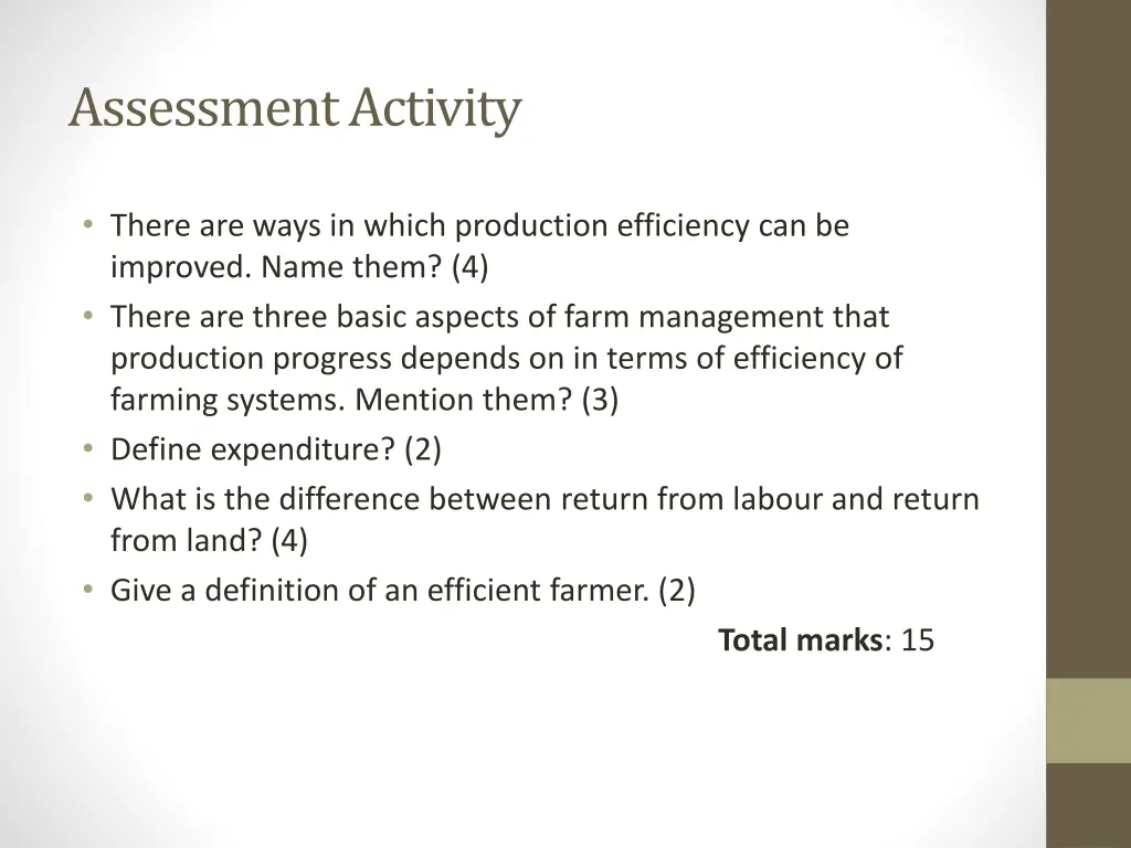 assessment activity