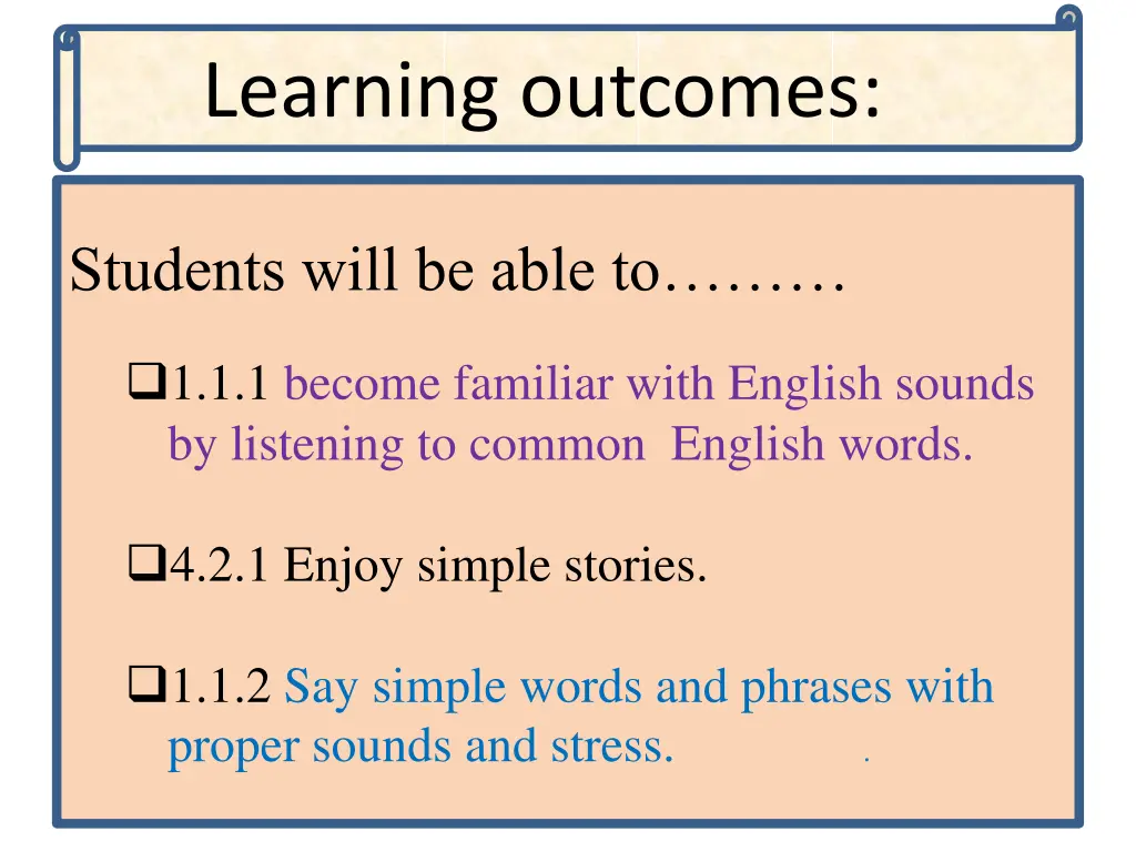 learning outcomes