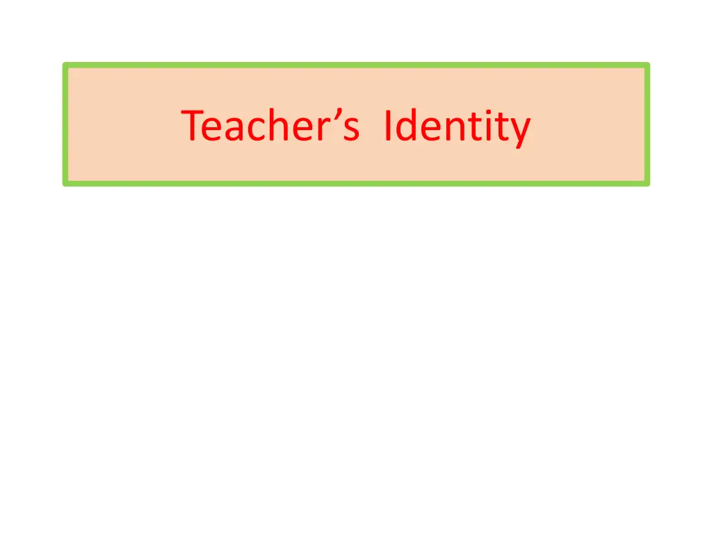 teacher s identity