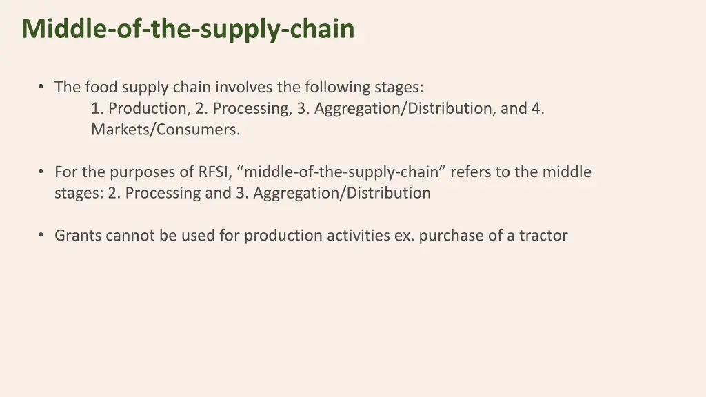 middle of the supply chain