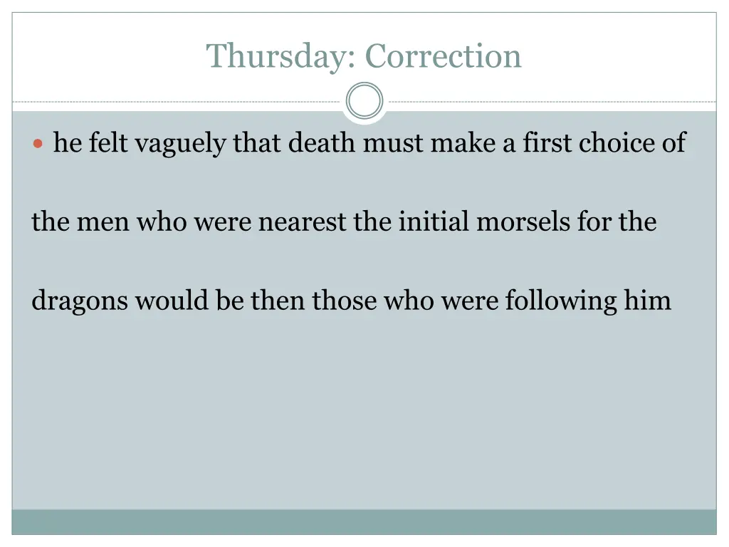 thursday correction