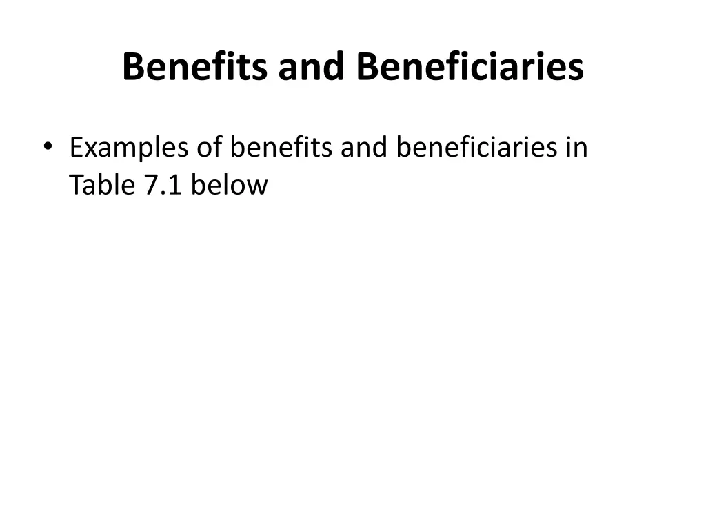 benefits and beneficiaries