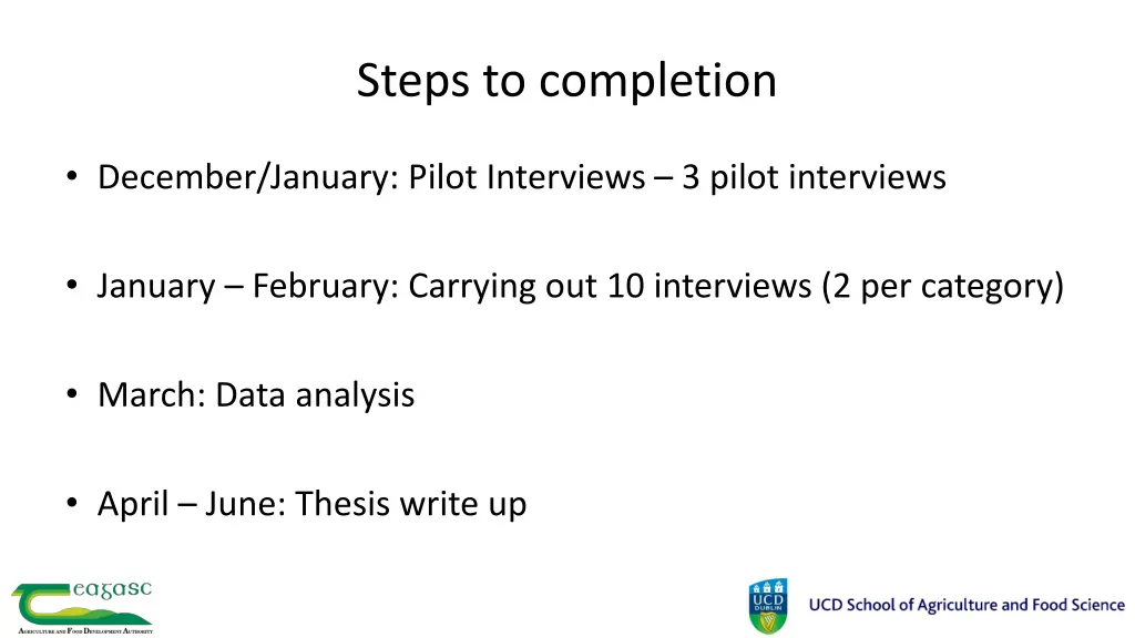 steps to completion