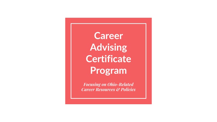 career advising certificate program