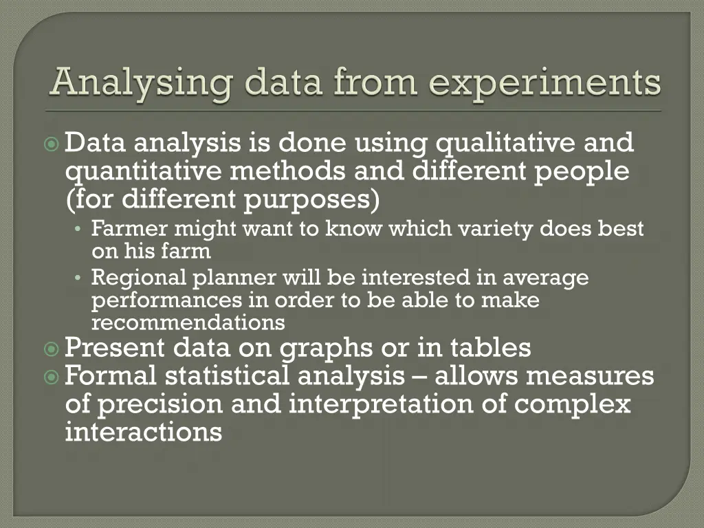 data analysis is done using qualitative