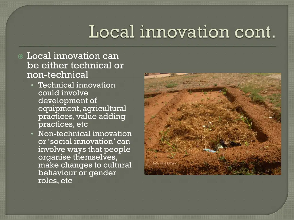 local innovation can be either technical