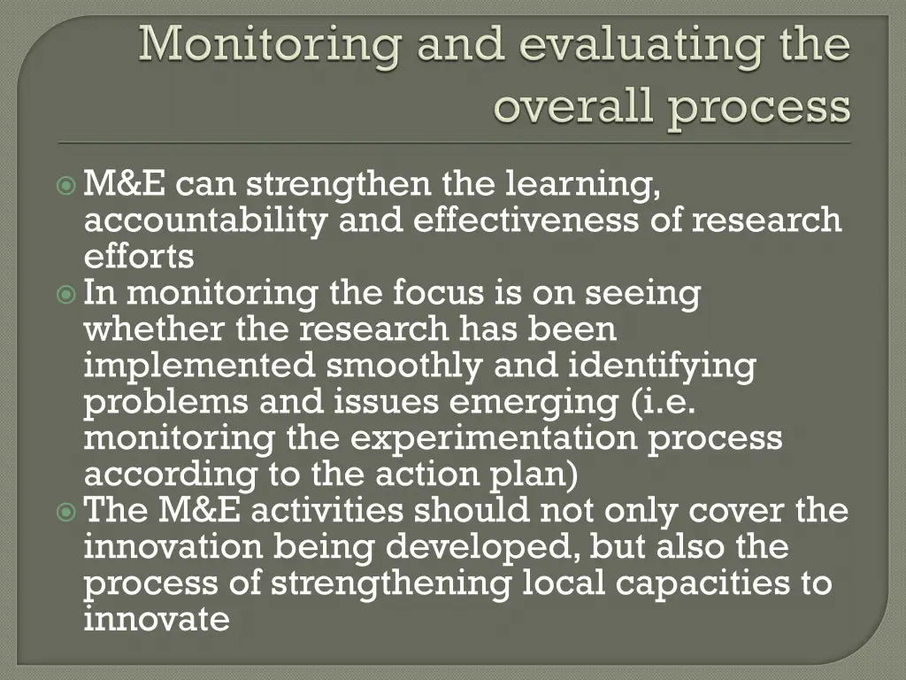 m e can strengthen the learning accountability