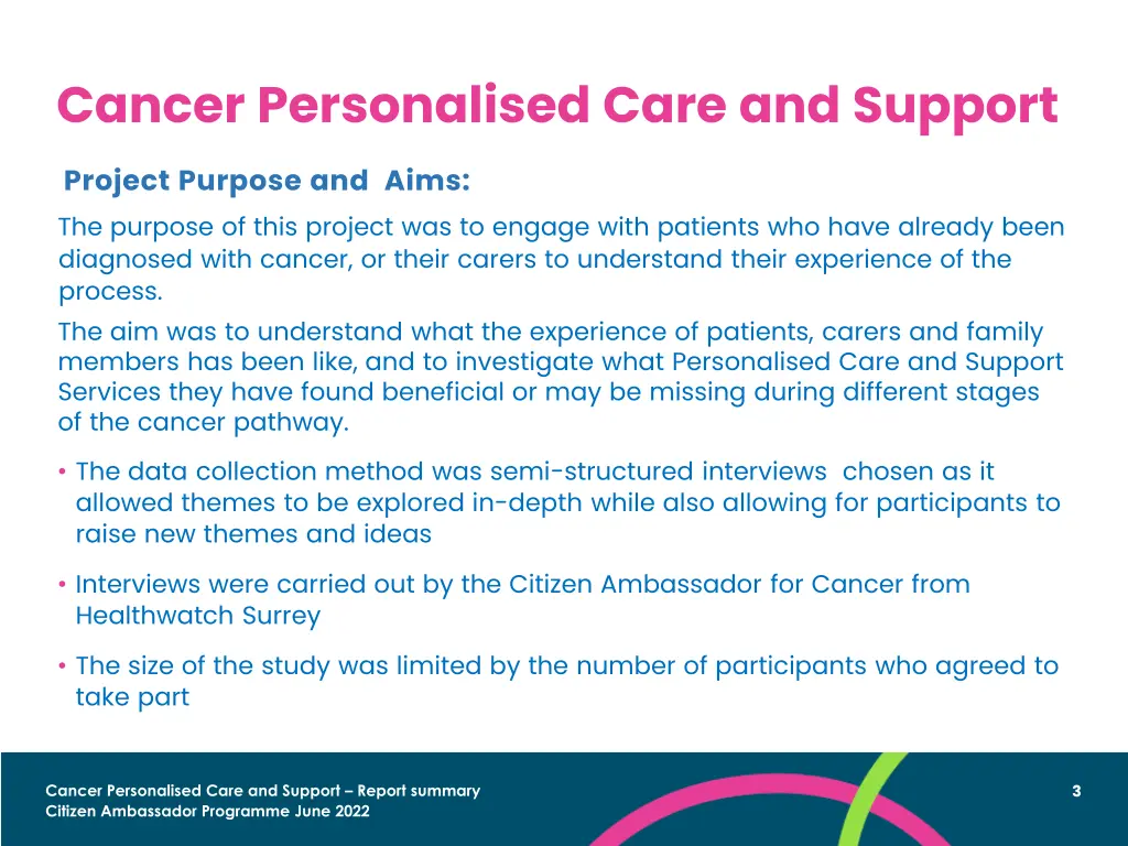 cancer personalised care and support