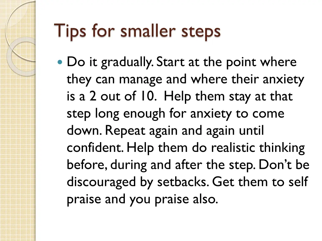 tips for smaller steps