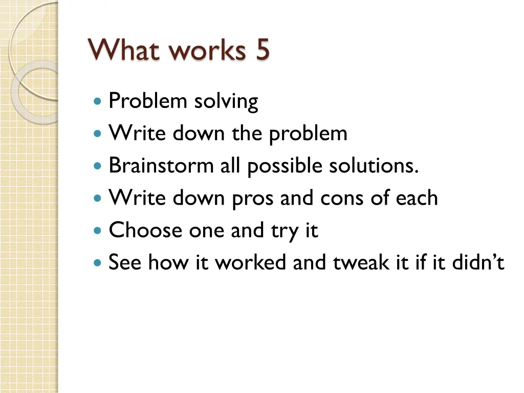 what works 5