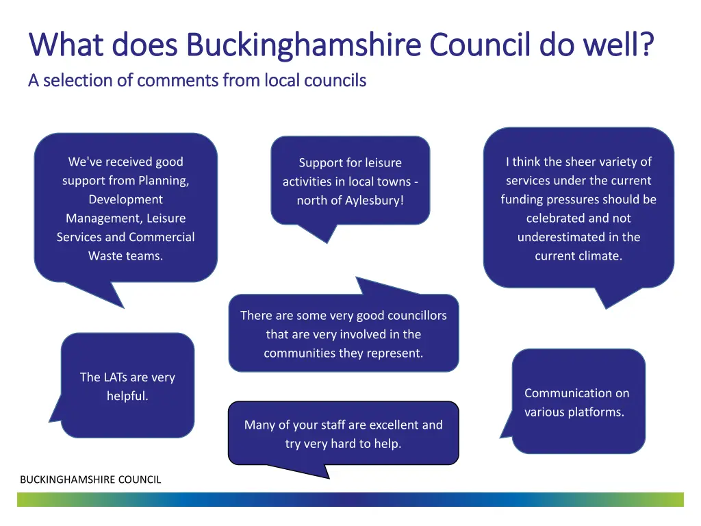 what does buckinghamshire council do well what