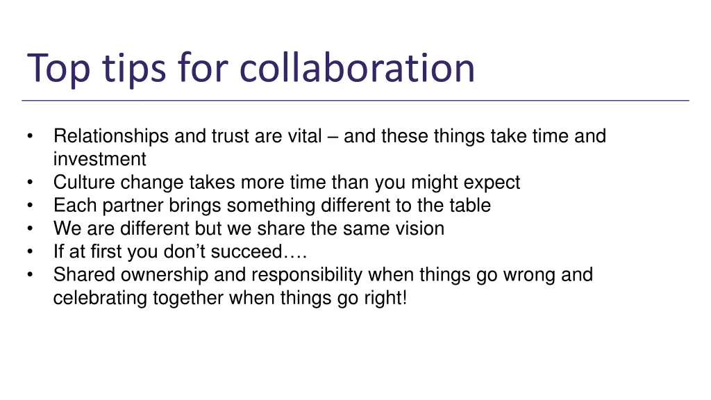 top tips for collaboration