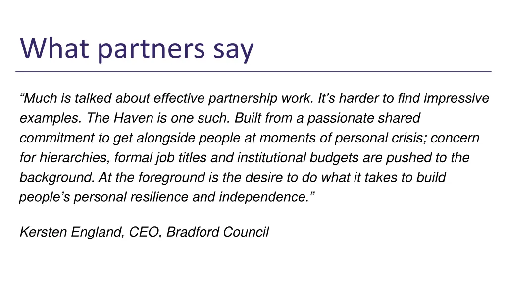 what partners say