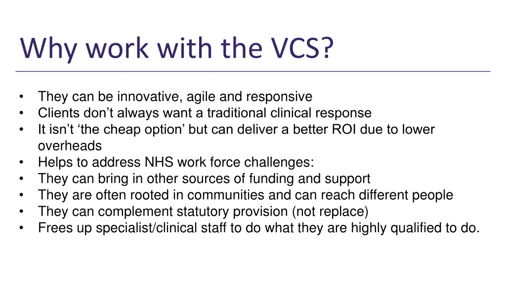 why work with the vcs 1