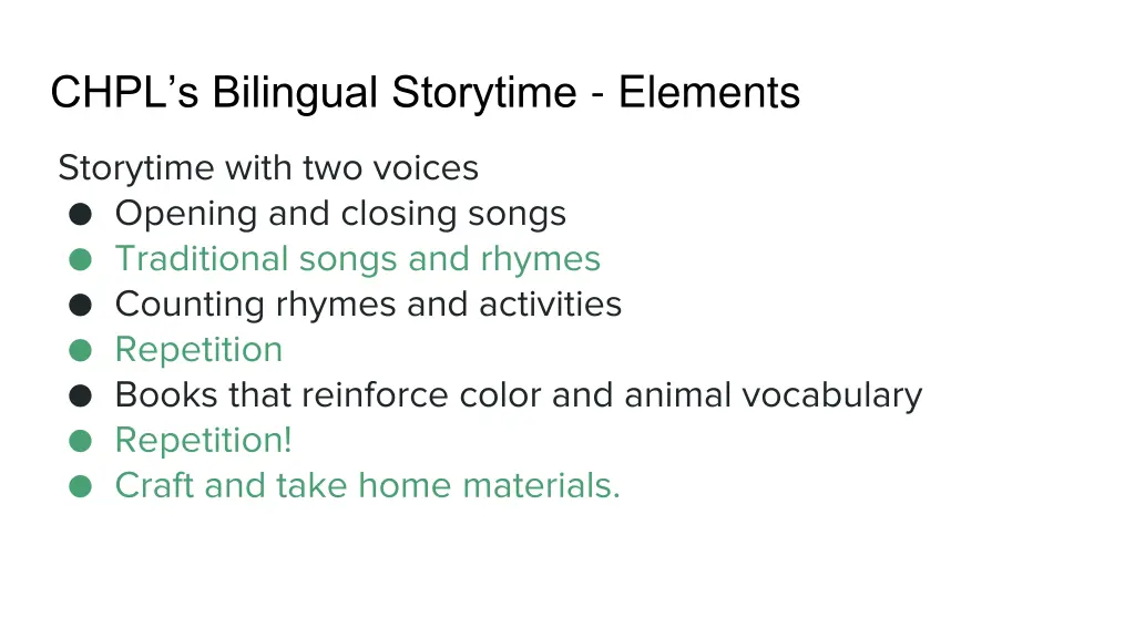 chpl s bilingual storytime elements