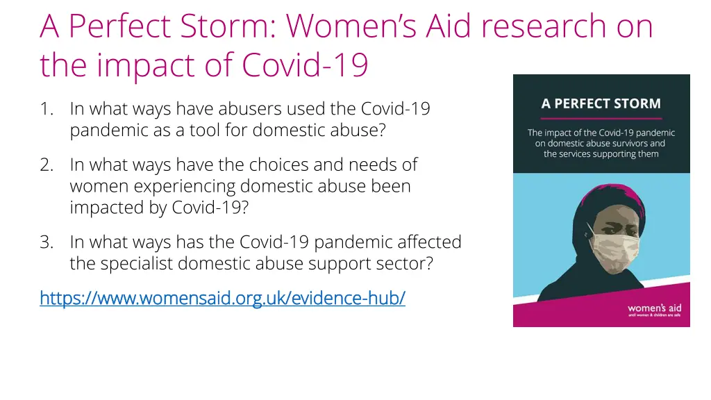 a perfect storm women s aid research