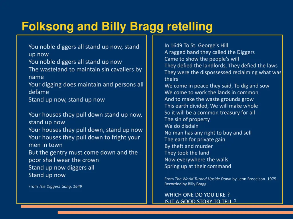 folksong and billy bragg retelling