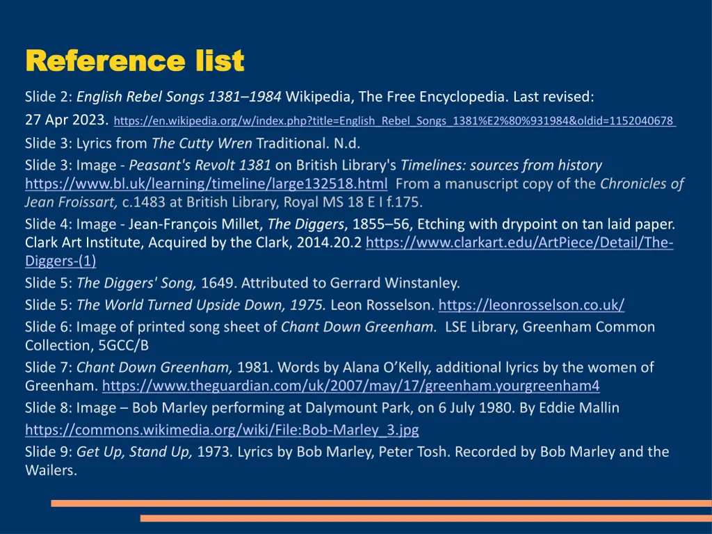 reference reference list