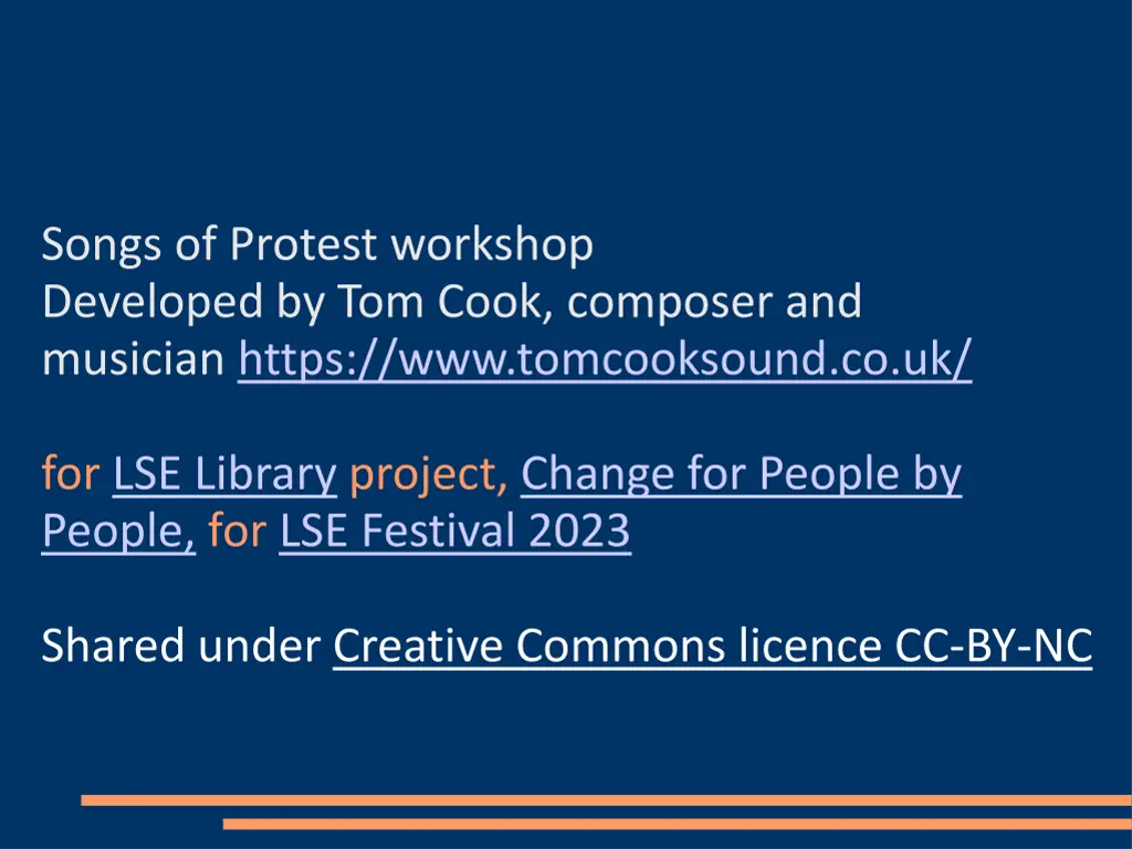 songs of protest workshop developed by tom cook