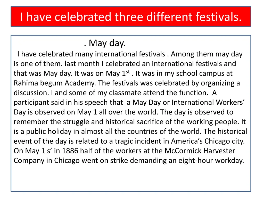 i have celebrated three different festivals 1