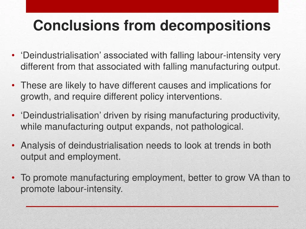 conclusions from decompositions