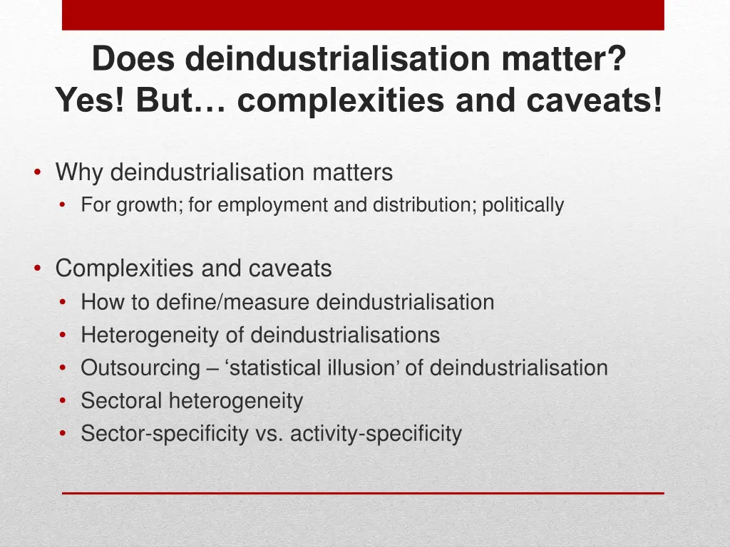 does deindustrialisation matter