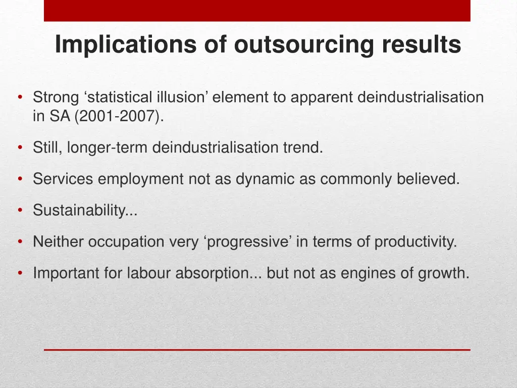 implications of outsourcing results