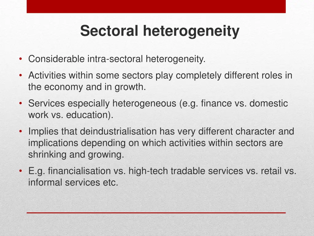 sectoral heterogeneity