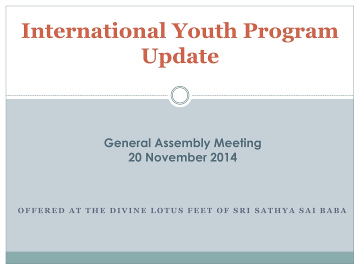 international youth program update