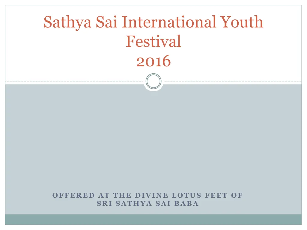 sathya sai international youth festival 2016