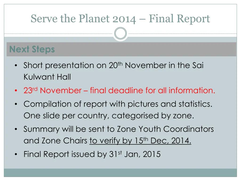 serve the planet 2014 final report