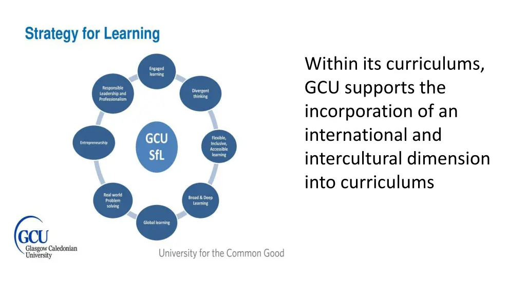 within its curriculums gcu supports