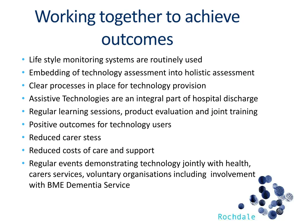 working together to achieve outcomes