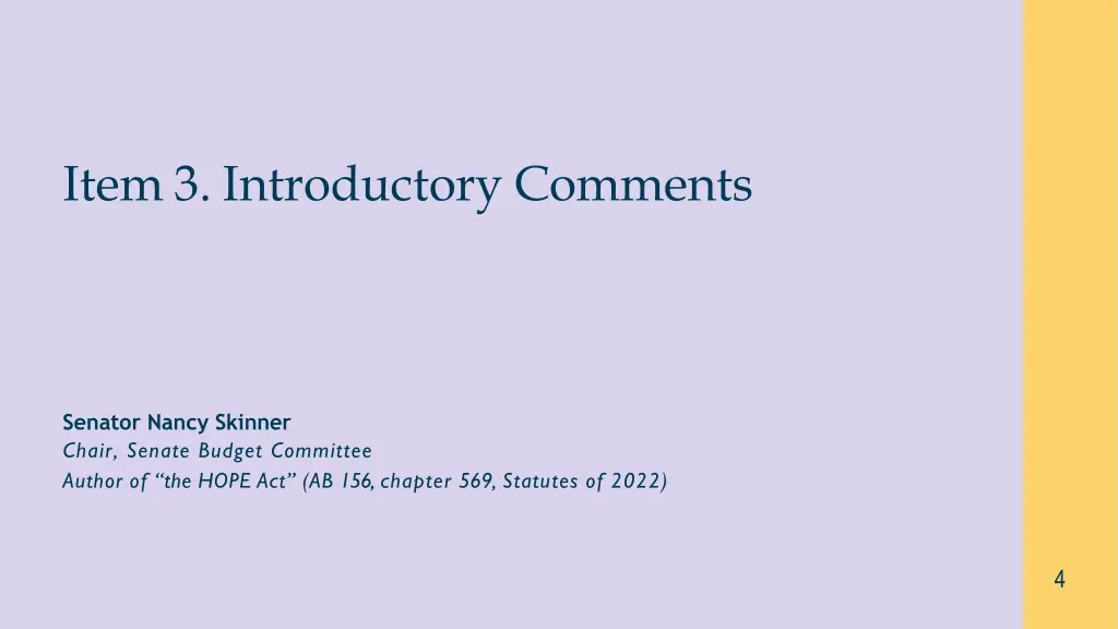 item 3 introductory comments