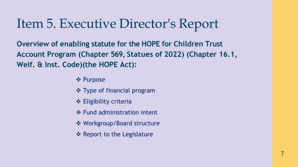 item 5 executive director s report 1